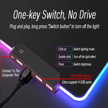 Podloga za miša Lich King RGB Azeroth HUB 4 Port PC USB Svjetla WOW Stolni tepih za čitanje i pisanje Na red podloga za miša World of Warcraft Playmat