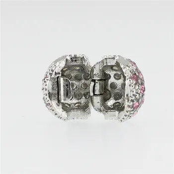 Pogodan za narukvice Pandora Ovjes sigurnost pink crystal Perle Isječak Tube Zvijezde Uzorak Europska Šarm DIY Nakit