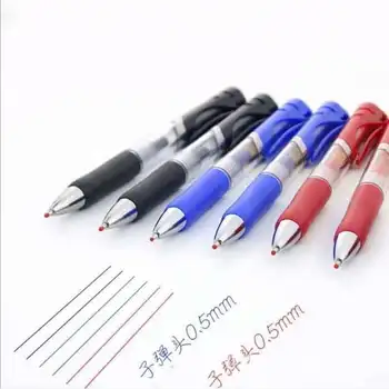 Pull-Set gel olovke 0,5 mm Crna/Crvena/Plava Olovka s kemijskom olovkom Velikog kapaciteta Smjenski Pumpna štap Školskog Pribora