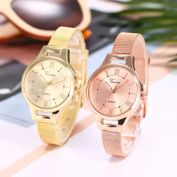 Relogio Feminino Quartz ženski sat od nehrđajućeg čelika Analogni ručni sat Ženski sat sa štrasom Haljina satovi od ružičastog zlata