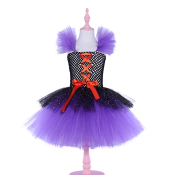 Sjajan kostim Zla Vještica za djevojčice Kostim za Halloween Dress-paketu s odgovarajućim šeširom Vještice Dječja карнавальное haljina za косплея