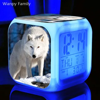 Sjeverni Pol Vuk Alarm Za Bebe Poklon Za Rođendan Višenamjenski Promjena Boje LED Digitalni Alarm sat