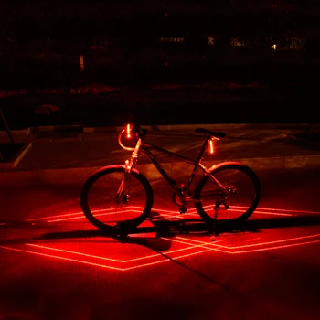 Sklopivi Laserski Biciklistička Svjetlo Prednji Stražnji Upozorenje o sigurnosti Biciklistička Fenjer USB Punjiva Stražnje svjetlo za bicikl IPX5 Vodootporan Biciklistička Fenjer