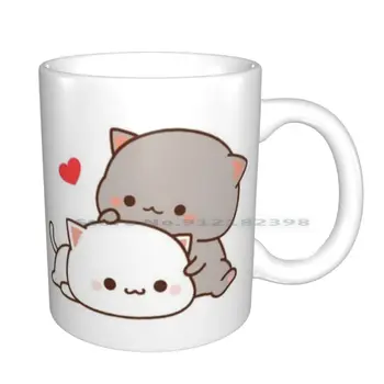 Slatka Mačka Keramičke Šalice i Šalice za Kavu Šolja za čaj s mlijekom Goma Slatka Mačka Čovjek Breskve Mačka Dečko Mačka Mliječna Djevojka Kawai Kitty Moti