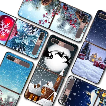 Snijeg na Božić Torbica za telefon, PC za Samsung Z Flip 3 tvrde Plastike Pametne telo Fundas za Galaxy Z Flip 5G Torbica Caso Coque