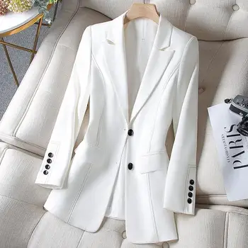 SuperAen Dekorativni jaknu otvorene linije 2021 Novi jesenski Plus Size Slim Svakodnevni uredski ženski jaknu s зазубринами Za žene