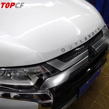 TOPCF Za vozila Mitsubishi Outlander Krom Krom Stil 3D Slova Hauba Amblem Prednji Znak Logo Naljepnica Ikonu Pribor