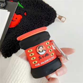 Torbica za slušalice za airpods Torbica 1 2 3 pro 3D Lao Gan Ma Čili Umak od crnog Graha Bežična Bluetooth Zaštitni poklopac privjesak za ključeve