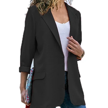 Trendi kaput za žene Blazer Odijelo i Kaput s dugim rukavima Monotono uredski jakna odjeća Ženska radna odijela za Proljeće, Jesen Jaknu sa džepovima