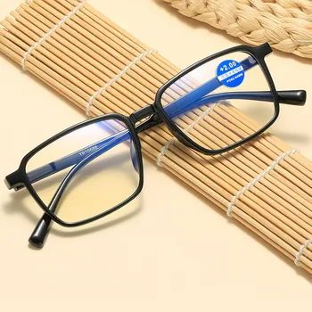 Trendi Naočale za čitanje u kvadratni okvir s anti-plavom svjetlošću Naočale za dalekovidnost Za žene i muškarce, дальнозоркие naočale +1.0+1.5+2.0+2.5+3.0+3.5+4.0
