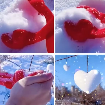 U obliku srca Plastični Snowball Proizvođač Isječak Crtani film Snijeg Isječak Zimi Snijeg Pijesak Kalup-Alat za Igre u Snijegu Na Otvorenom Vesela Sportovi