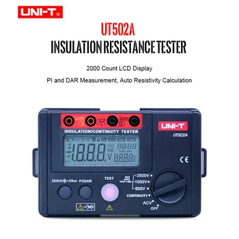 UNIT UT502A 2500 Digitalni Mjerač izolacijskog Otpora Tester Megohmmeter Visokonaponski Voltmetar Tester kontinuitet s pozadinskim osvjetljenjem LCD zaslona