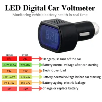 Upaljač za cigarete voltmetar Prijenosni Digitalni Monitor Automobil Volt Voltmetar Tester LCD zaslon Upaljača Napon Ploča Mjerač 8 I 30 U