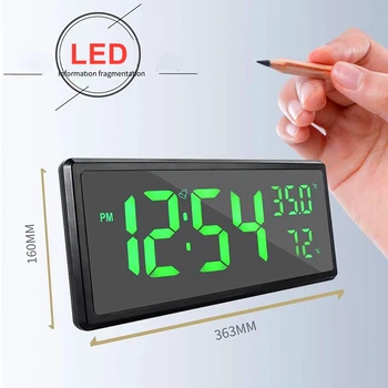 Viseći/Stolni Digitalni Alarm LED Zaslon Moderan Dekor LED digitalni zidni sat s vlagom i temperaturom Velike viseće sat