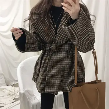 Visoka Kvaliteta Moda za Proljeće, Jesen Koreanska verzija Tisuću Лацканов Kratka jakna Za žene Novi Casual odijelo od твида