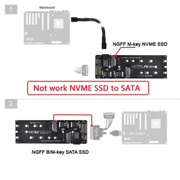 Xiwai 22Pin SATA Adapter SFF-8643 za M. 2 U2 Kit NGFF M-Ključ za Slimline SAS NVME PCIe SSD SATA SSD Adapter za matične ploče
