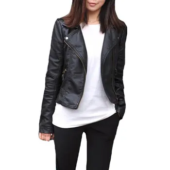 YSDNCHI Umjetna kožna jakna Ženska moda Svijetle Boje Crno мотоциклетное kaput Kratka байкерская jakna od umjetne kože je Mekana jakna ženska