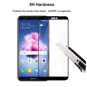 Za Huawei P Smart (5,65 inča) Potpunu pokrivenost Kaljeno Staklo Zaslon Zaštitnik Telefona Zaštitna Zaštitna Folija 2,5 D 9H Tvrdoće