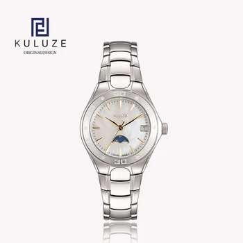 Ženske titan sat KULUZE Švicarski sat Ronda 708 s mehanizmom mesecevih mena Kvarcni satovi Luksuzni brand Modne ručni sat