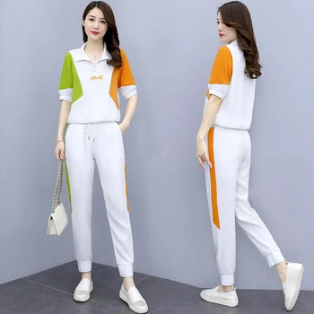 Ženski ljetni kostim odjeća 2021 nogavica set od dva komada komplet odjeće od 2 dijela pulover modni korejski top i брючные kostimi