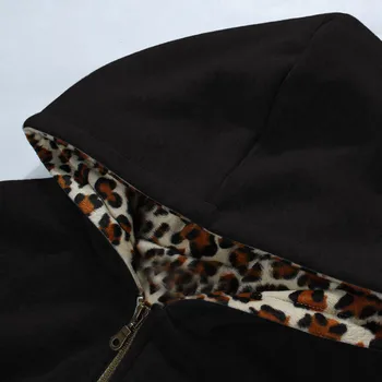 Леопардовое plus baršunasto kaput za žene deblji kaput zip sa kapuljačom Ženska casual odjeća toplo ženski zimski kaput 2021