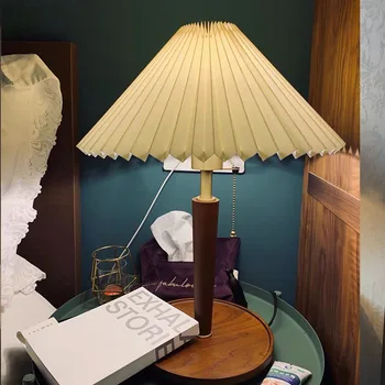 Плиссированная lampe za Originalni dizajn stilskog lampe minimalistički sklopivi lampa od punog drveta uređenje kabineta nordijsko noćni lampe
