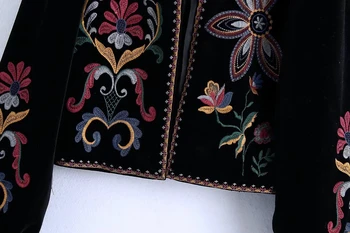 Увядшая Proljetna moda 2022 godine Elegantne jakne u engleskom stilu Berba totemi s vezom Baršun jakna Ženske majice Kaput Ženske majice