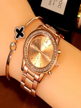 2020 Novi satovi ženski klasični женевские luksuzni satovi ženski sat sa punim čeličnim kristalno Relogio Feminino Reloj Mujer metalni ručni sat