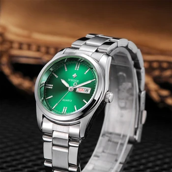 WWOOR Dizajn Ženski ručni sat Za žene Moda Od Nehrđajućeg Čelika, Vodootporan Svakodnevne Zelene Ženski sat kvarcni sat Montre Femme
